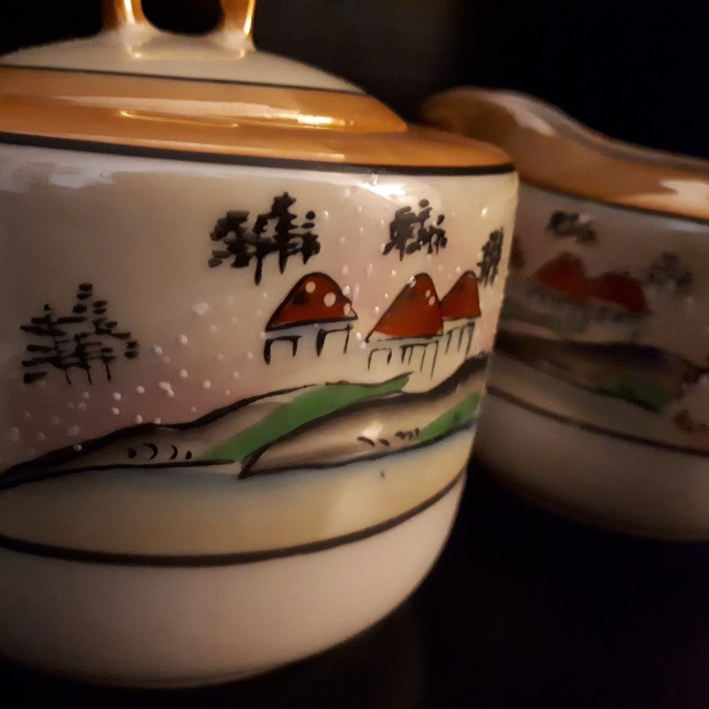 Vintage Lusterware Cream and Sugar
